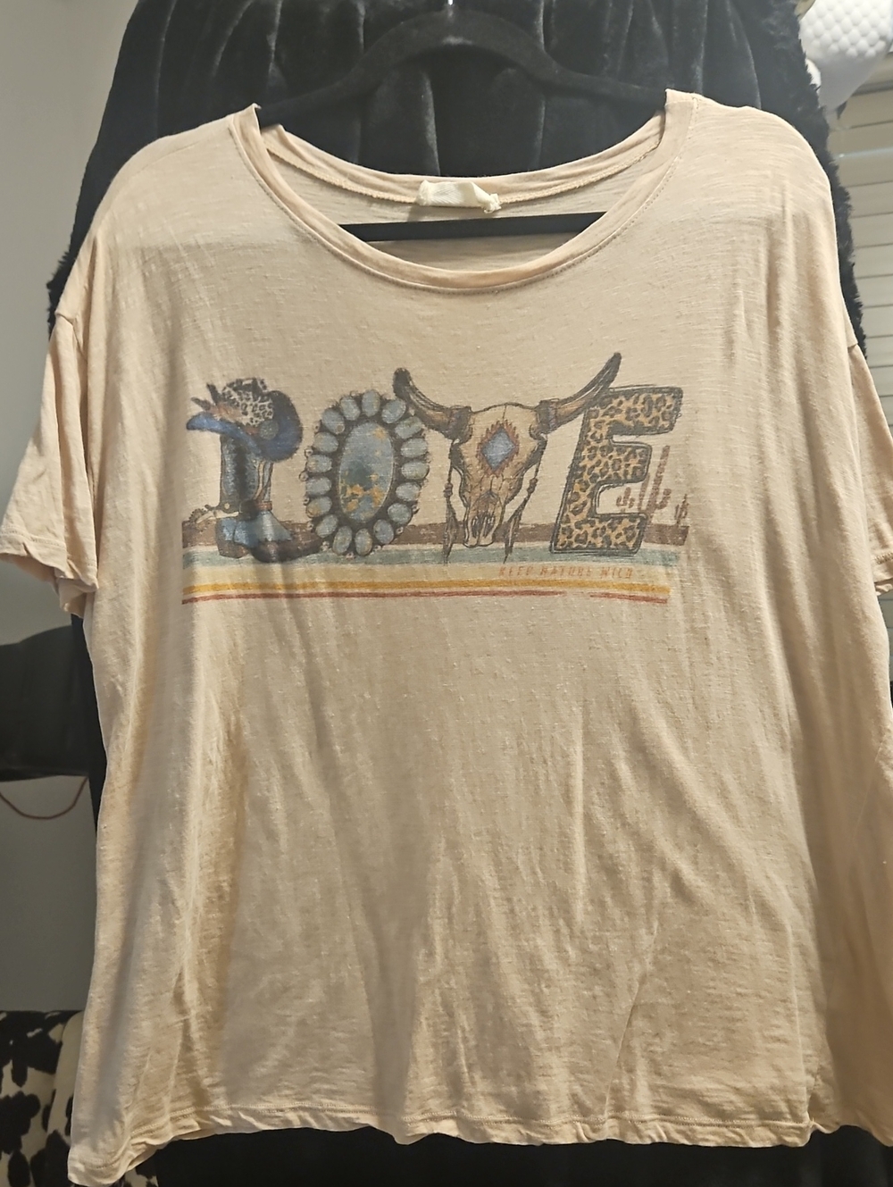 LOVE Graphic Short Sleeve Tee - Beige
